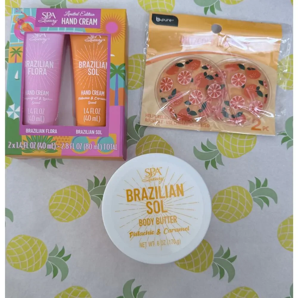 Brazilian Sol Body Butter, Brazilian Sol/Flora Hand Cream & Citrus Eye Pillows